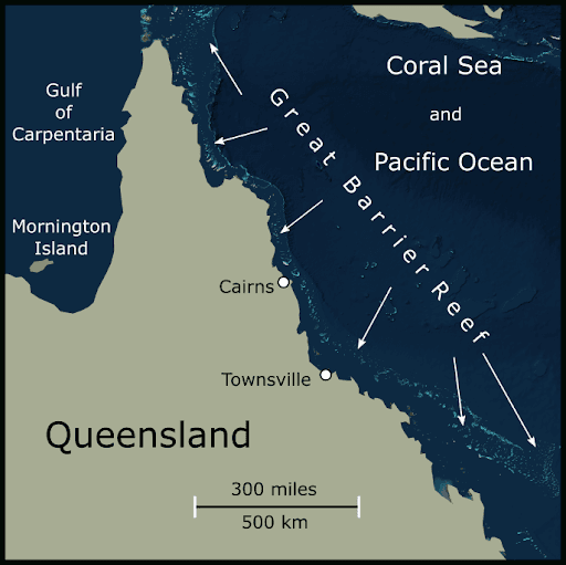 Map of Queensland and the Great Barrier Reef. (Courtesy of Peter Ridd)