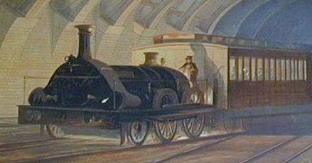 Before Sprague's motors changed the landscape of locomotion, below-ground subways like the London Underground used dirty, soot-producing steam engines to transport carriages and train cars. (Public Domain)