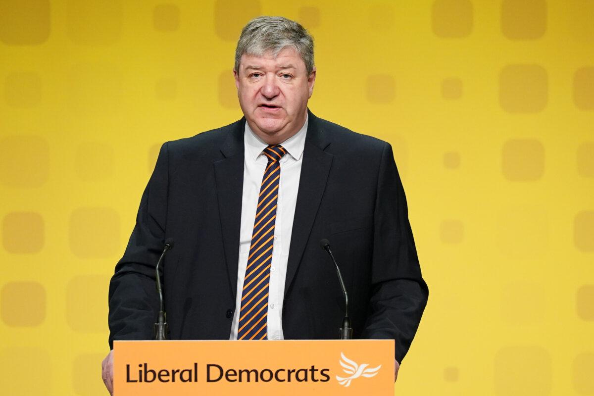 Alistair Carmichael, Liberal Democrat spokesman for home affairs, justice, and Northern Ireland, speaks during the Liberal Democrats Spring Conference at York Barbican in York, England, on March 19, 2023. (Ian Forsyth/Getty Images)
