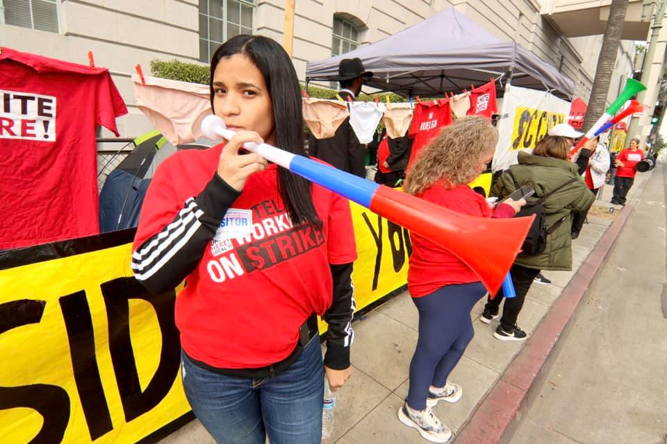 Striking Workers at Los Angeles Hotel, Now a Homeless Shelter, Urge City to Help