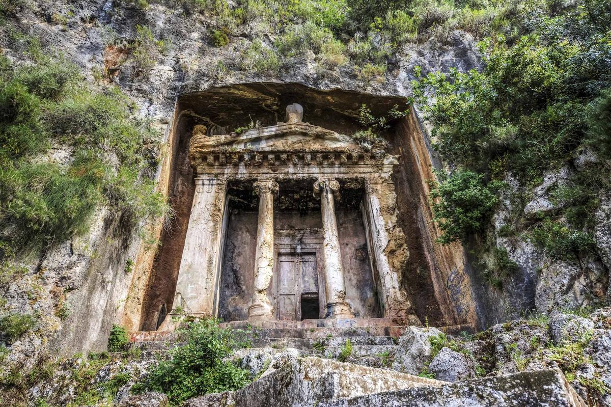 A tomb in the ancient city of Telmessos, now modern-day Fethiye, Turkey. (Nejdet Duzen/Shutterstock)