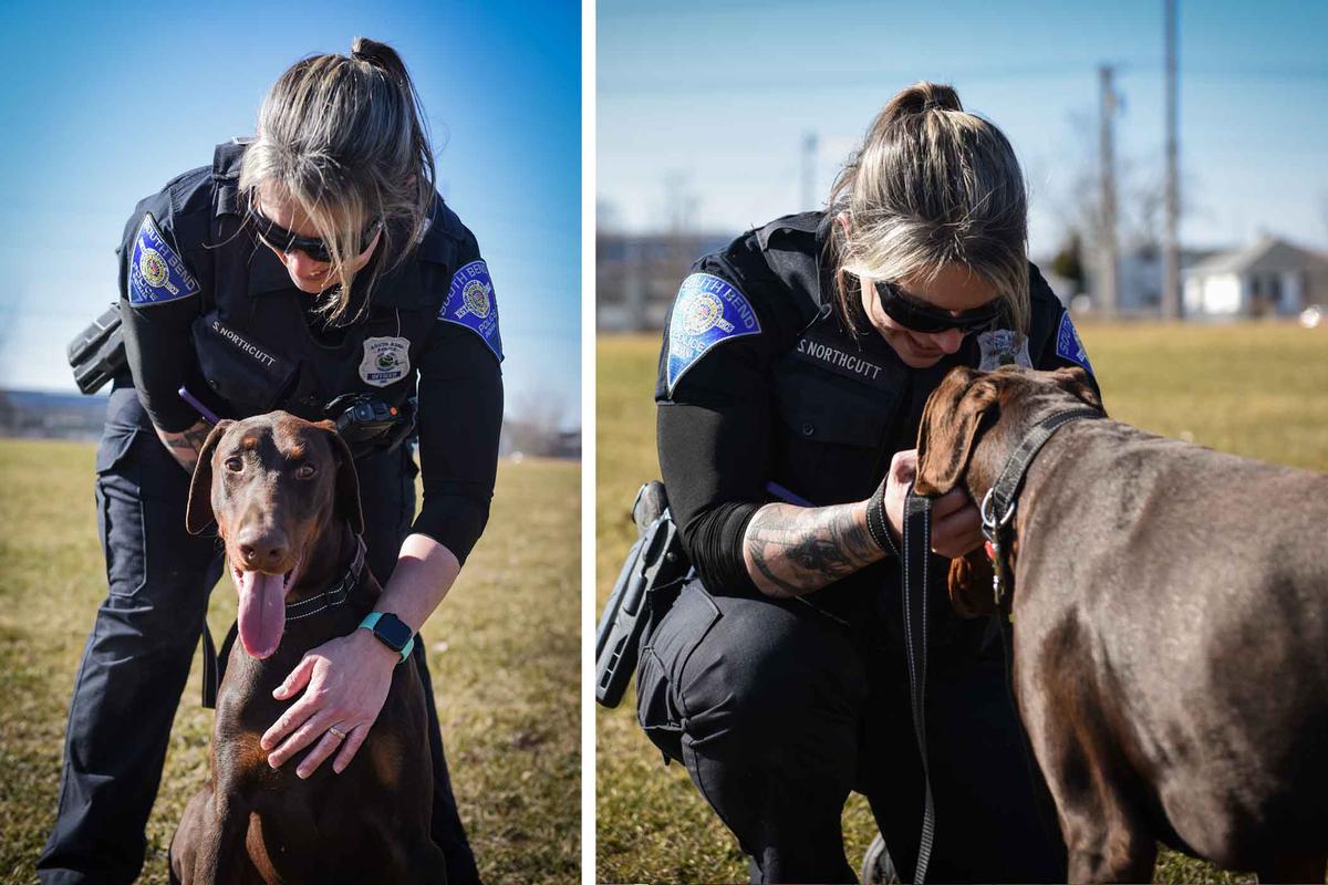 Officer Northcutt and Zeus. (Courtesy of South Bend Police Department)