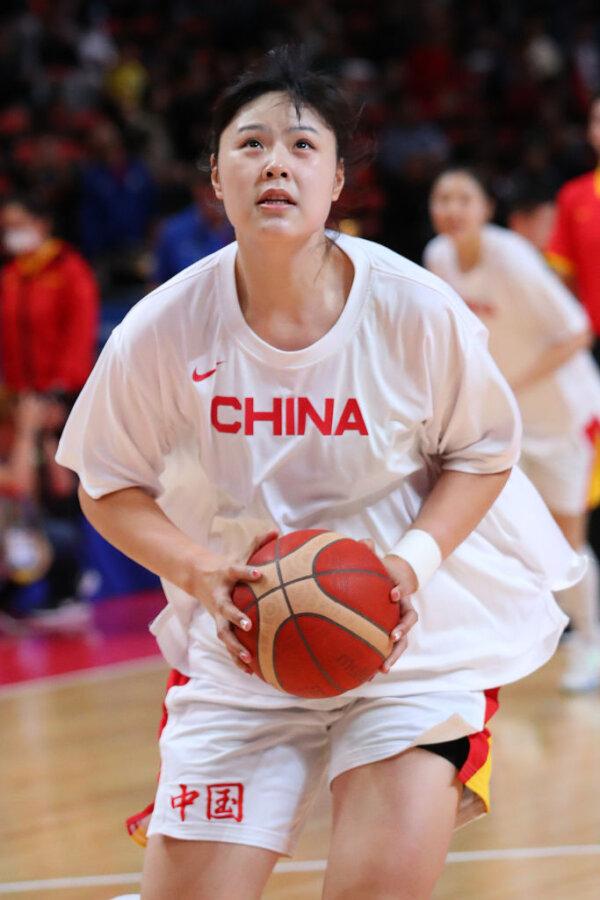 Yueru Li of China during the 2022 FIBA Women's Basketball World Cup Final match between USA and China at Sydney Superdome in Sydney, Australia, on Oct. 1, 2022. (Kelly Defina/Getty Images)