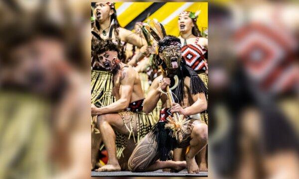 Students from Gisborne Boys' and Gisborne Girls' High School perform a traditional Māori Haka. (Courtesy of NZQA)
