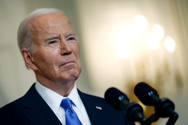 President Joe Biden in the State Dining Room of the White House, on Feb. 13, 2024. (Anna Moneymaker/Getty Images)