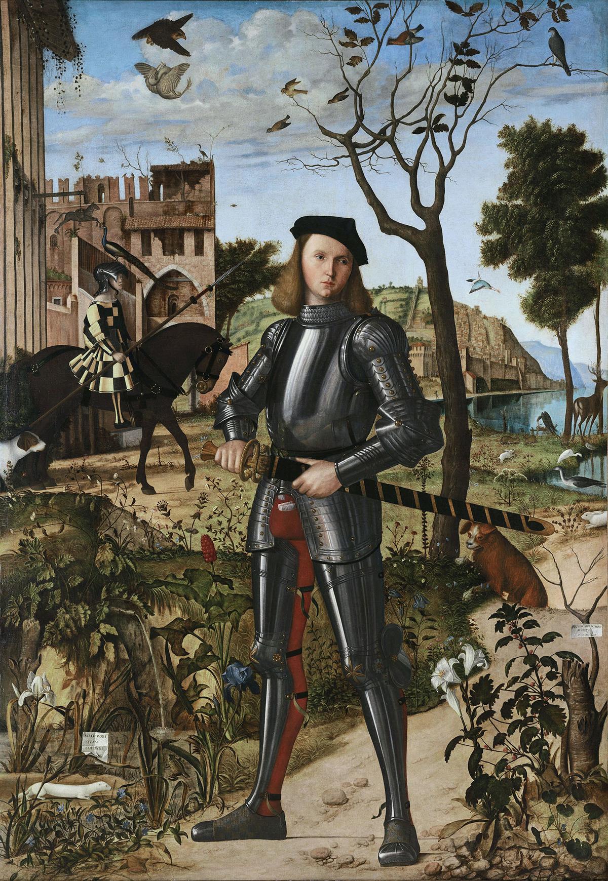 "Young Knight in a Landscape," circa 1505, by Vittore Carpaccio. Oil on canvas; 59 3/5 inches by 86 inches. Thyssen-Bornemisza National Museum, Madrid. (Public Domain)