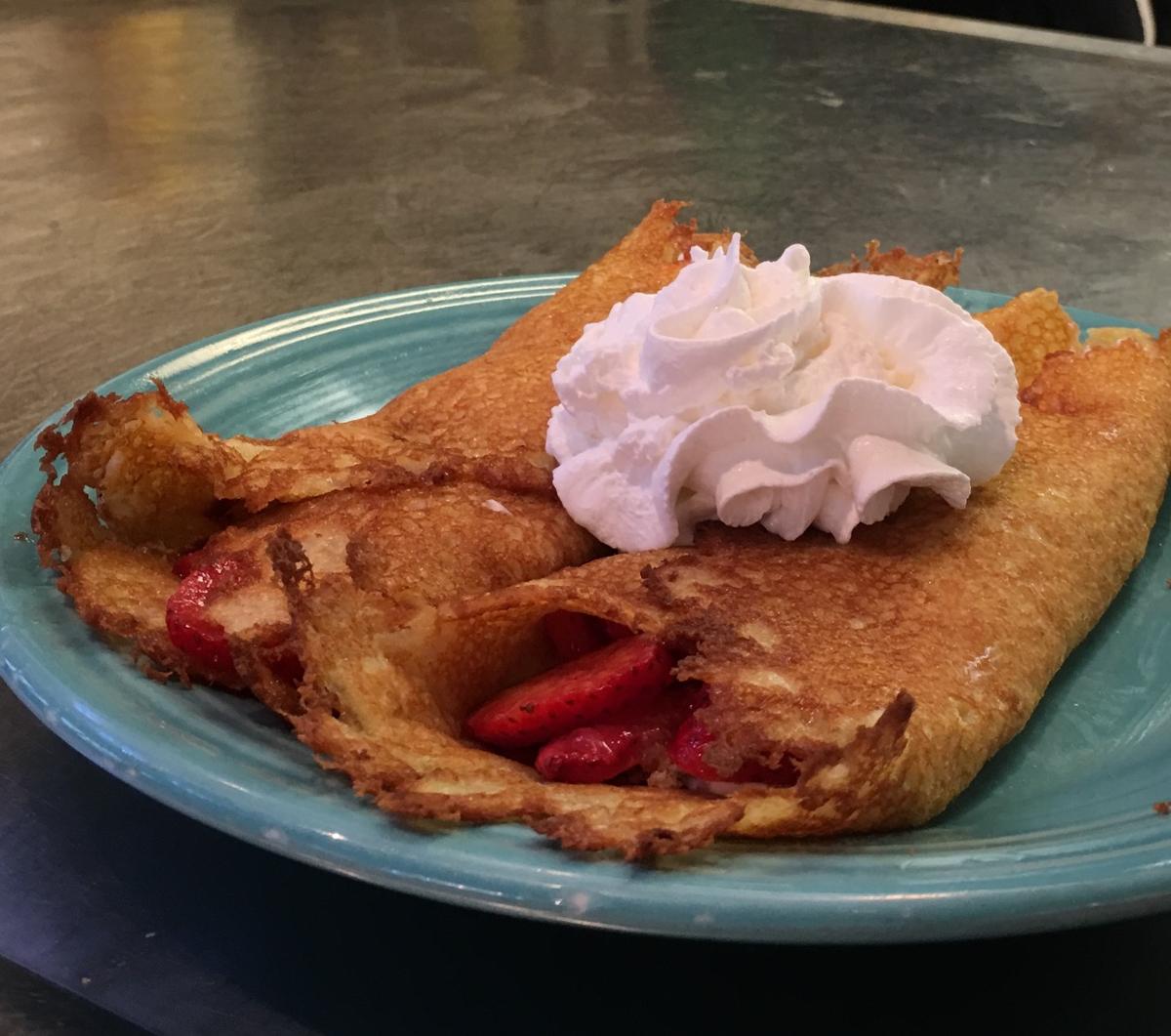 Pamela's Diner's hotcakes are thinner than typical fluffy pancakes, and they come out plate-sized with crispy edges. (Courtesy of Pamela's Diner)