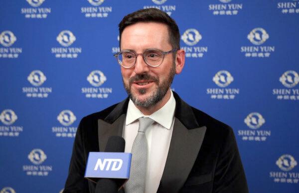 Rev. Richard Bailey at Shen Yun Performing Arts at The Lowry in Salford, England, on Feb. 20, 2024. (NTD)