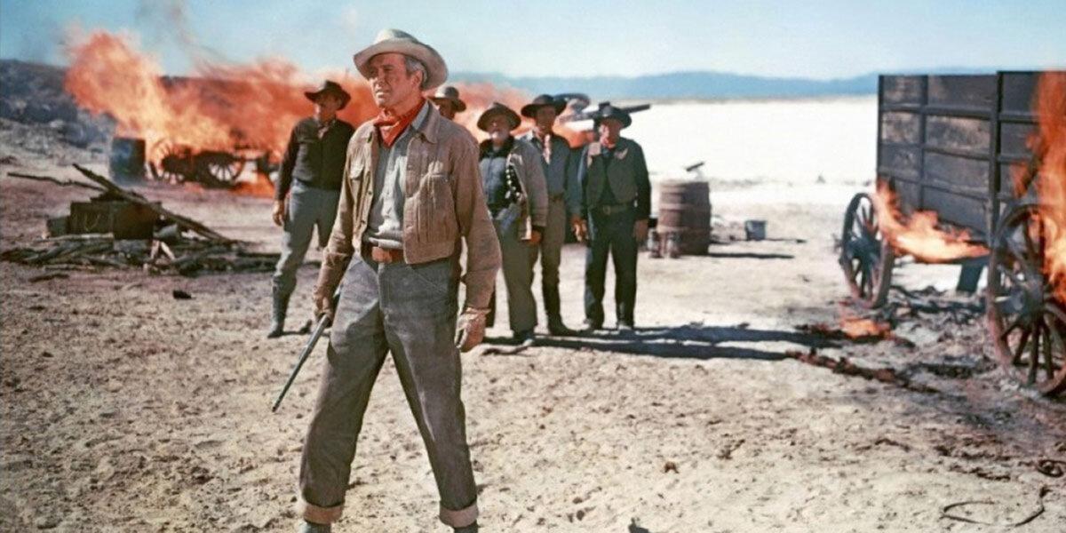 Will Lockhart (James Stewart) runs into trouble, in “The Man From Laramie.” (Columbia Pictures)