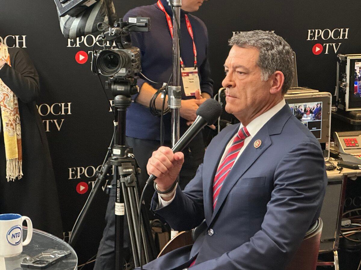 House Homeland Security Commitee Chairman Mark Green (R-Tenn.) ahead of interview with NTD, The Epoch Times' sister media outlet, at CPAC on Feb. 22, 2024. (Jackson Richman/Epoch Times.)