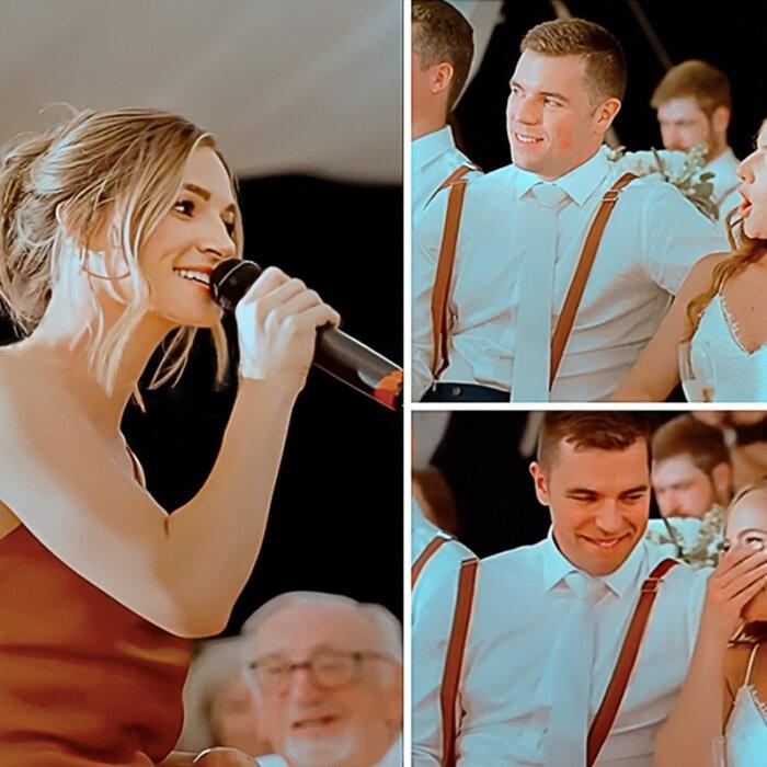 Best Friend Surprises Bride and Groom With Secretly Written Song, and Their Reaction Is Priceless
