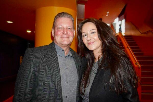 Kevin Braithwait and Alex Smith attend Shen Yun Performing Arts at the Lowry Salford, UK, on Feb. 21, 2024. (Mary Mann/The Epoch Times)