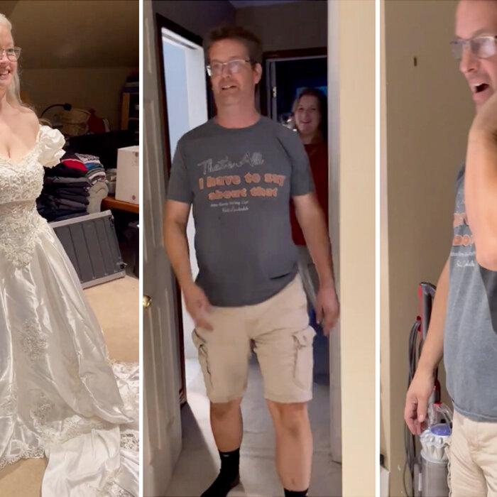 Woman Wows Husband by Trying On 28-Year-Old Wedding Dress After Losing 80lbs in a Year