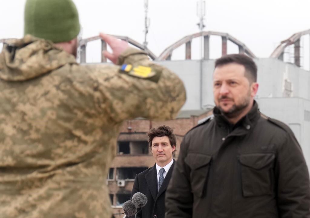 Trudeau Visits Ukraine on War’s Two-Year Anniversary, Signs Support Pact