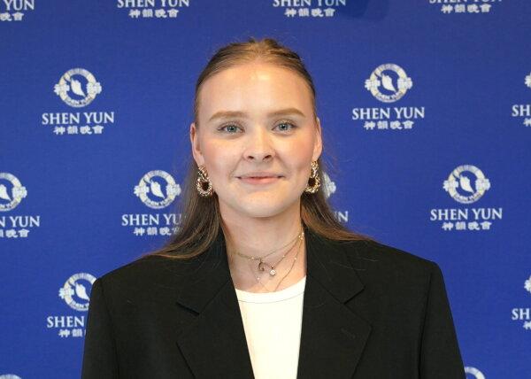 Kasey Runge, a model, attends Shen Yun Performing Arts at HOTA on the Gold Coast, Australia, on Feb. 24, 2024. (NTD)