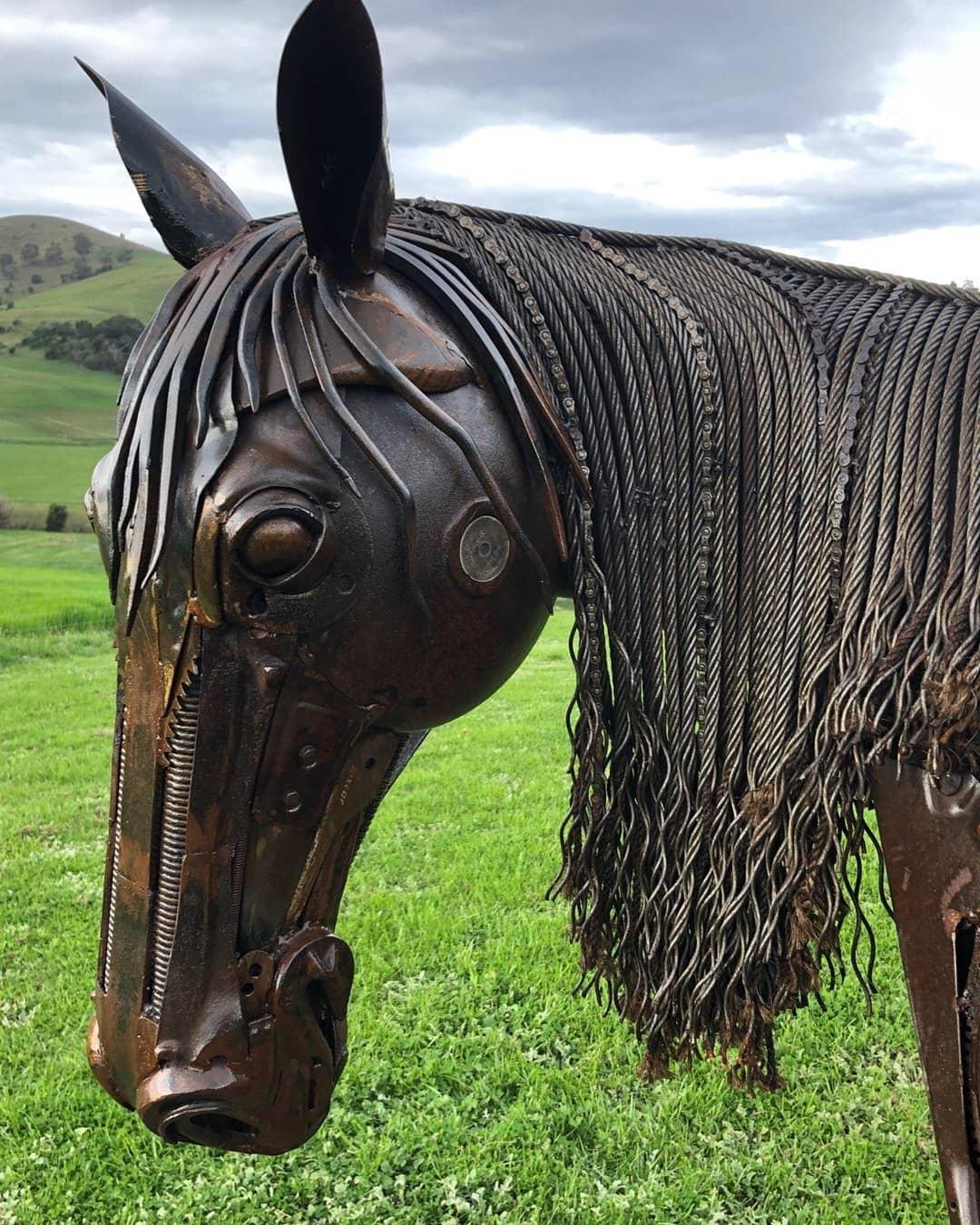 A close-up view of the head and mane. (Courtesy of <a href="https://www.instagram.com/sloanesculpture/">Matt Sloane</a>)