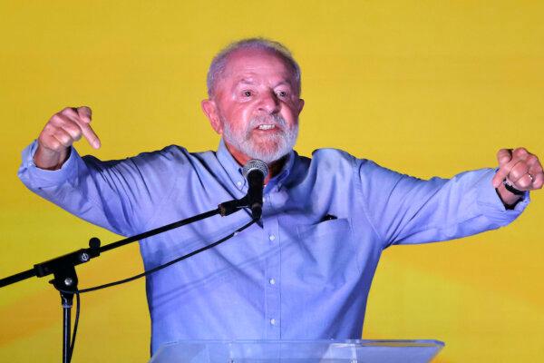 President of Brazil Luiz Inacio Lula Da Silva speaks to the press during the launch event of Petrobras Cultural Selection 2024 at Museum of Modern Art in Rio de Janeiro, Brazil, on Feb. 23, 2024. (Wagner Meier/Getty Images)