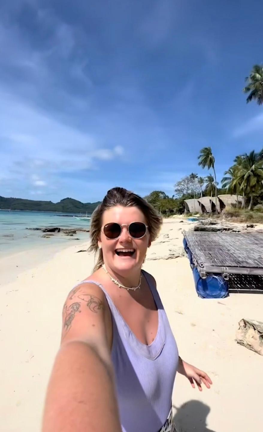 Brooke Megan, 20, spent two weeks staying on Darocotan Island, in the Philippines. (Screenshot/Newsflare)
