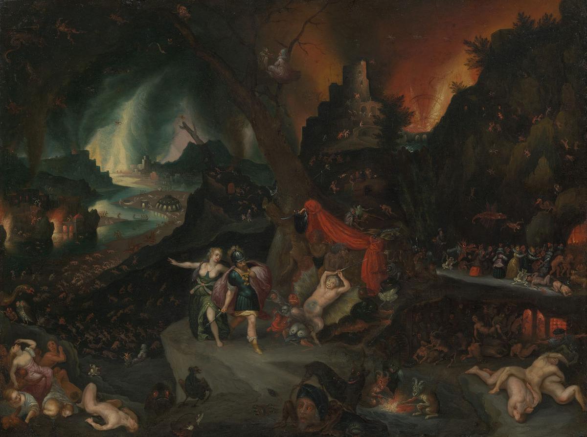 "Aeneas and the Sibyl in the Underworld," 1630s, by Jan Brueghel the Younger. Oil on copper. The Metropolitan Museum of Art, New York City. (Public Domain)