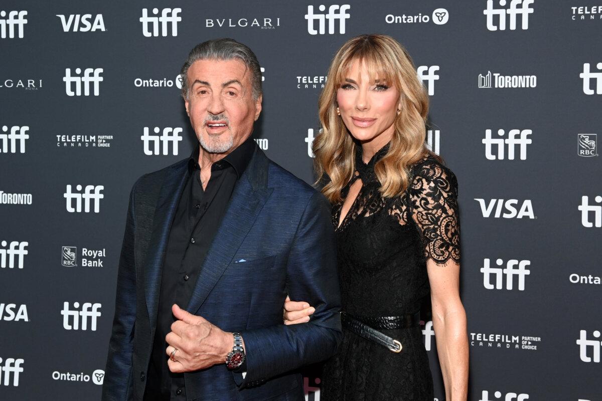 Sylvester Stallone and his wife, Jennifer Flavin, attend Netflix's "Sly" world premiere during the Toronto International Film Festival at Roy Thomson Hall in Toronto, Ontario, on Sept. 16, 2023. (Ryan Emberley/Getty Images for Netflix)