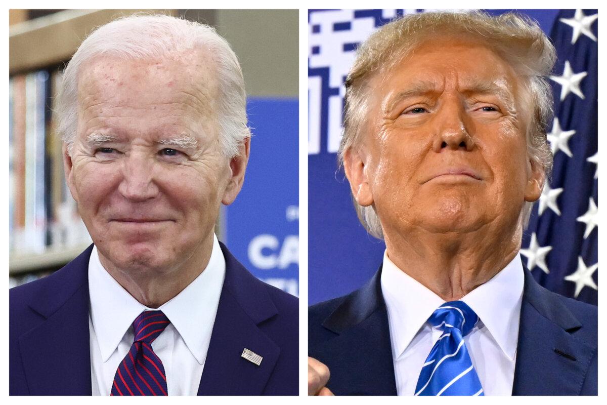 (Left) President Joe Biden. (Right) Republican presidential candidate and former President Donald Trump. (Mario Tama/Getty Images; David Becker/Getty Images)