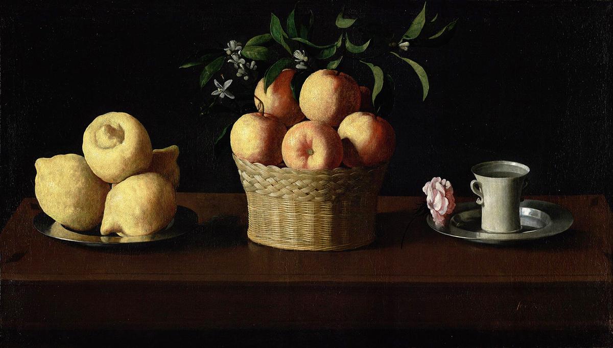“Still Life With Lemons, Oranges and a Rose,” 1633, by Francisco de Zurbarán. Oil on canvas; 24 1/2 inches by 43 1/8 inches. Norton Simon Museum, Pasadena, Calif. (Public Domain)