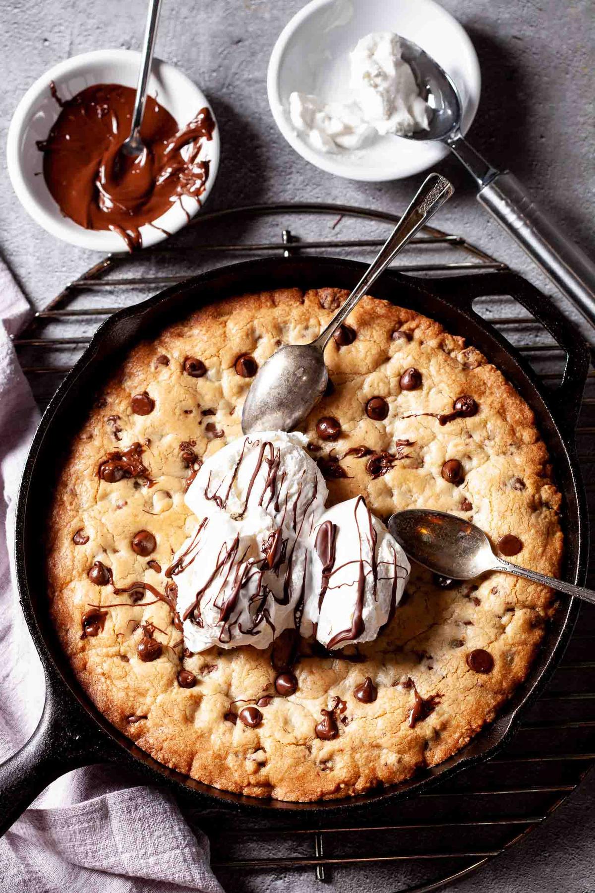 Skillet Chocolate Chip Cookie Cake