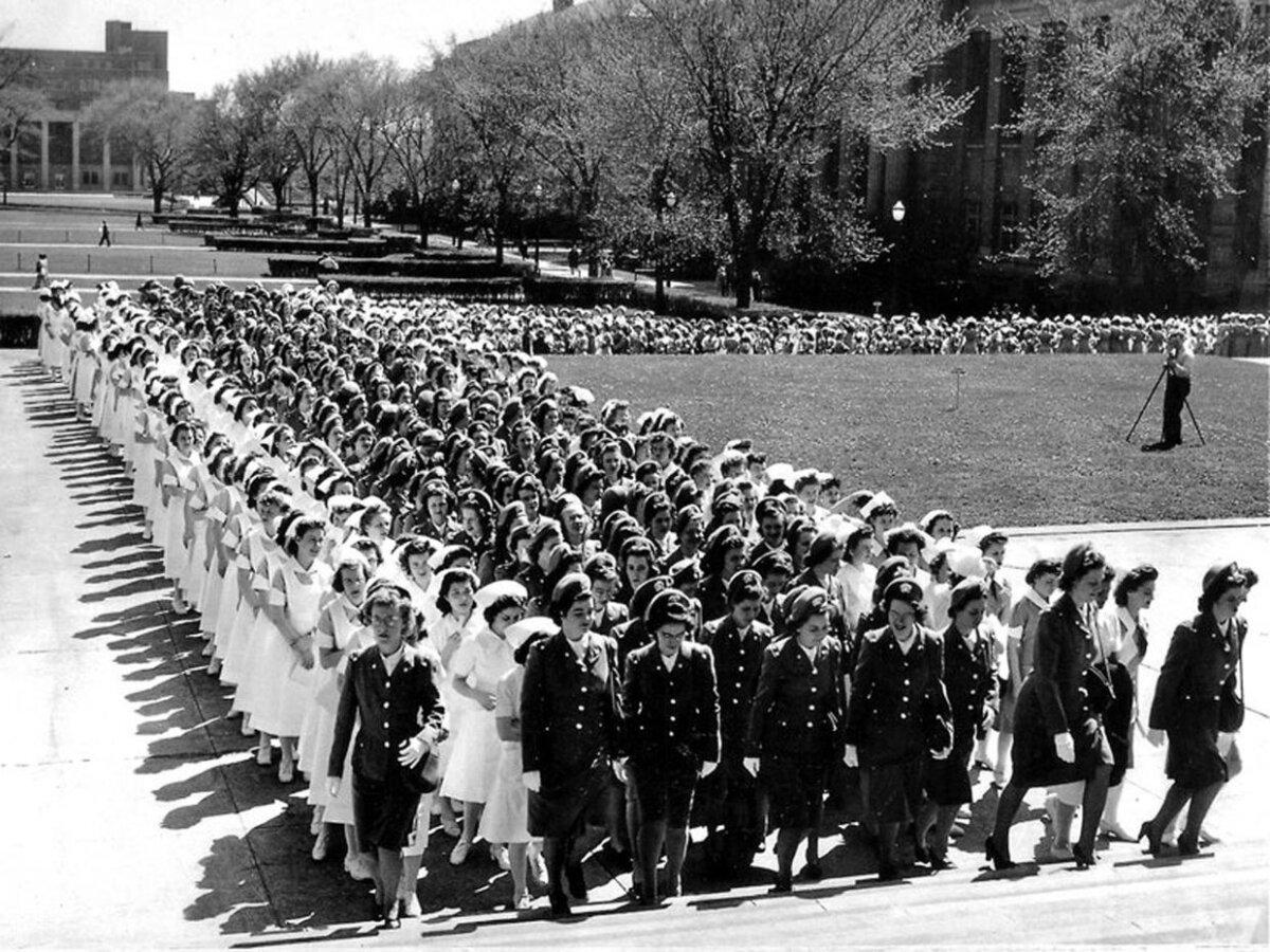 Nurses marching