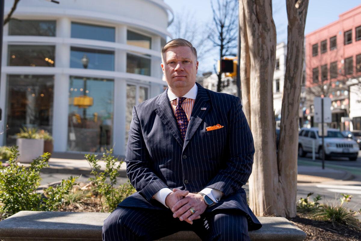 Timothy Parlatore, managing partner at Parlatore Law Group in Arlington, Va., on Feb. 29, 2024. (Madalina Vasiliu/The Epoch Times)