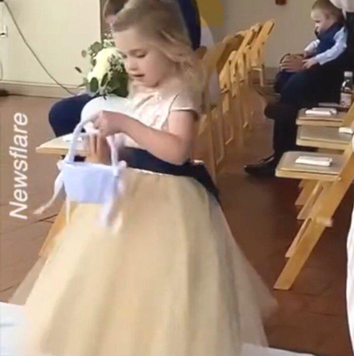 Flower Girl Does Amazing Job at Her Godfather’s Wedding