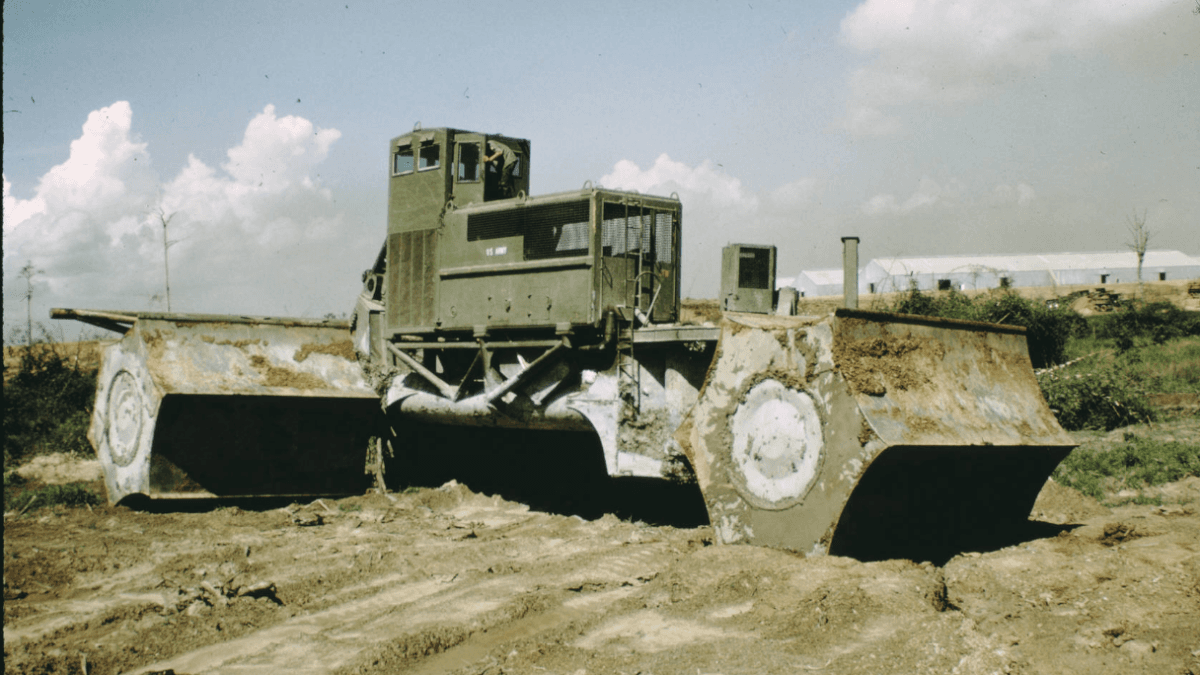 LeTourneau's tree crusher in South Vietnam. Army Corps of Engineers. (Public Domain)