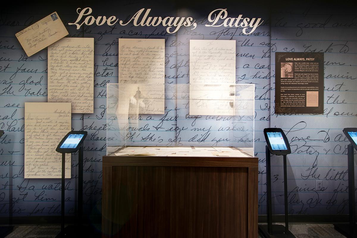 Cline's expansive letter collection on display at the Patsy Cline Museum. (Courtesy of Patsy Cline Museum)