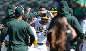 Bases-Loaded Walk Gives A’s First Victory Before Sparse Coliseum Crowd