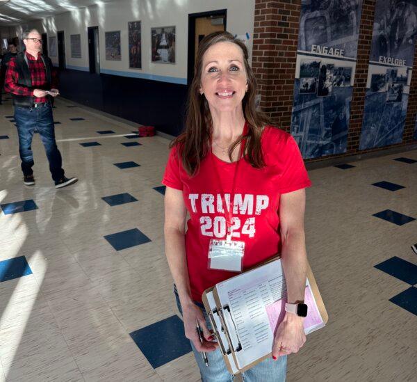 Natalie Scholl, a Clay County, Missouri, Republican Party precinct committeewoman is helping run the county's caucus and will be voting in it as well. (Austin Alonzo/Epoch Times)