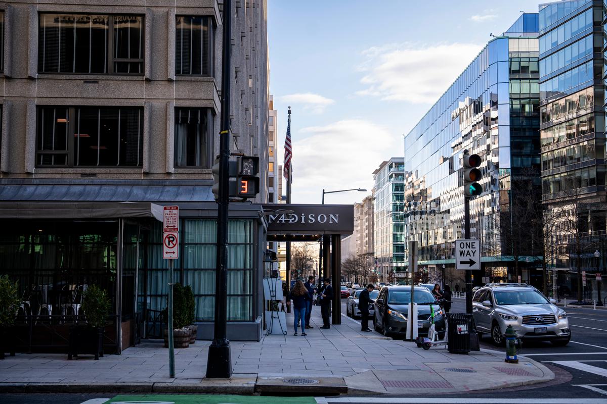 Madison Hotel in northwestern D.C., where the actions happened. (Madalina Vasiliu/The Epoch Times)