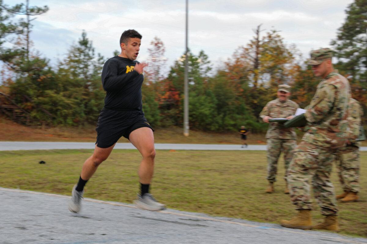 U.S. Army Sgt. Kenneth A. Garcia, a supply sergeant with the 287th Transportation Company, takes part in the 642nd Regional Support Group’s Best Warrior Competition Nov. 16, 2023, at Fort Moore, Ga. Soldiers from throughout the brigade demonstrated their military skills, including rifle marksmanship, pistol marksmanship and land navigation during the four-day contest. (Master Sgt. Gary A. Witte, U.S. Army)