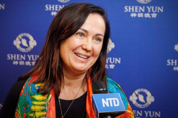 Lilia Gerber at the Shen Yun Performing Arts performance at Prague Congress Center on March 1, 2024. (NTD)