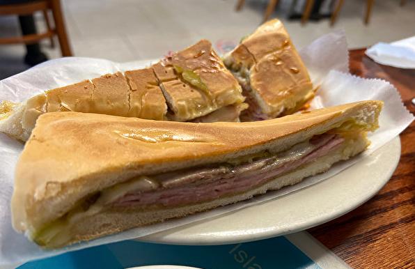 The restaurant’s signature breakfast Cuban sandwich. (Jenny Zeng/The Epoch Times)