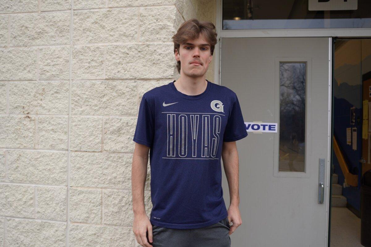 Matthew Castro, 20, a Virginia Tech student majoring in international relations, voted for voted for Rep. Dean Phillips (D-Minn.) in the Democratic primary in Purcellville, Va., on March 5, 2024. (Terri Wu/The Epoch Times)