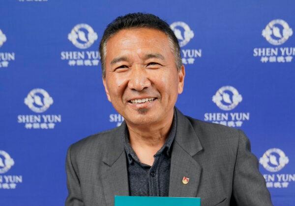Lhawang Gyalpo, the executive secretary of the Tibet Information Office in Canberra, attended Shen Yun Performing Arts in Canberra, Australia, on March 5, 2024. (NTD)