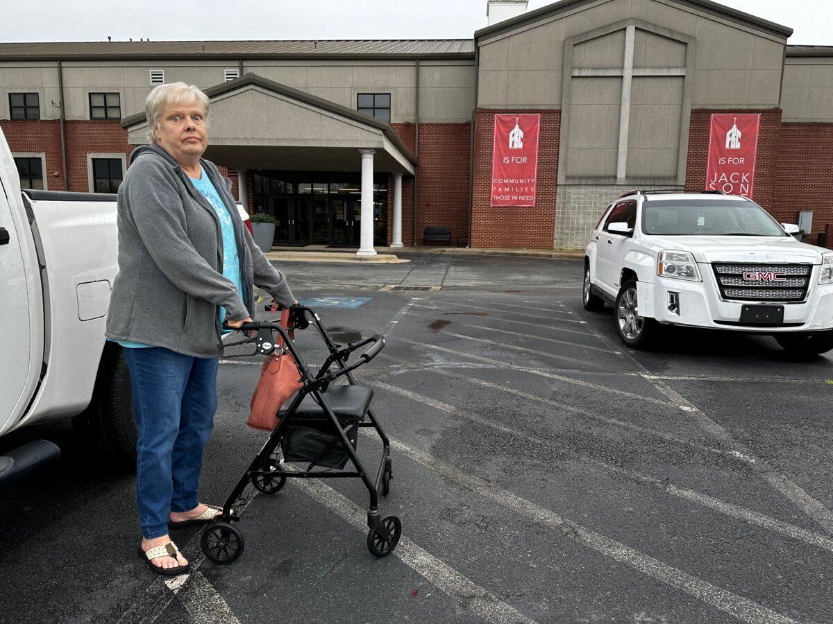 JACKSONVILLE Ark., - Beatrice Lechner, a local resident, outside a polling location at First Baptist Church in Jacksonville, Ark., on March 5, 2024. (Savannah Pointer/Epoch Times)