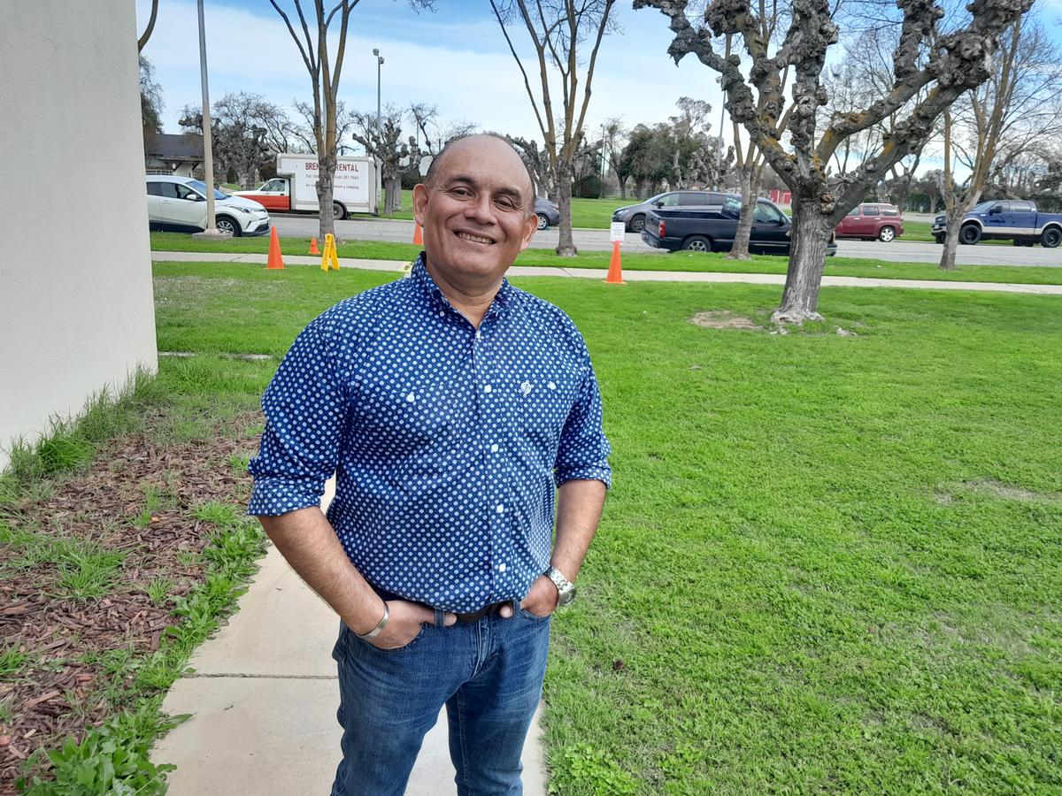 Joaquin Fernandez, 52, a realtor in Merced, Calif. is concerned about inflation as he heads out to vote on March 5, 2024. (Travis Gillmore/The Epoch Times)