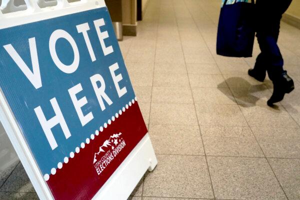Utah Democrats staged their March 5 Super Tuesday presidential preference vote via a state-run primary at polling sites such as this one in Provo, and had declared President Joe Biden the winner moments after polls closed at 7 p.m., unlike Republicans who, as of early afternoon March 6, were still counting caucus votes. (George Frey/AFP via Getty Images)