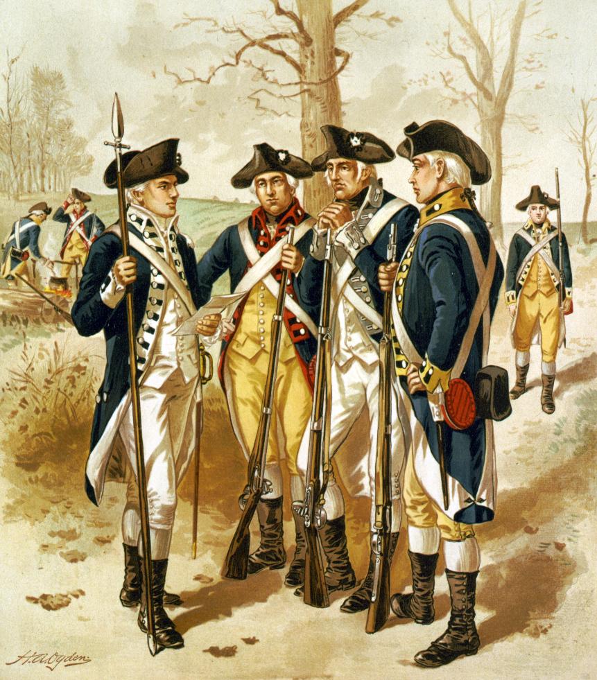 An artist's depiction of the infantrymen in the Continental Army. (Public Domain)