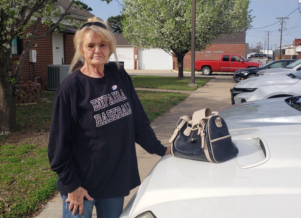 Glenda Owens, 74, of Eufaula, Okla., said she voted for former President Donald Trump in the March 5 Super Tuesday GOP primary because she believes he has the nerve to do what needs to be done for the country. (Michael Clements/The Epoch Times)