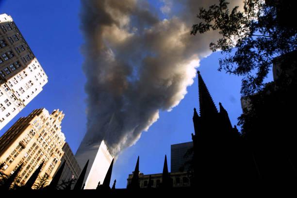 A novel asks what if America is attacked again? Smoke from the World Trade Center after the attack on 9-11. (Mario Tama/Getty Images)