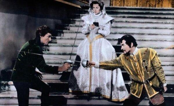 Cropped lobby card for the 1948 film "Adventures of Don Juan." (MovieStillsDB)