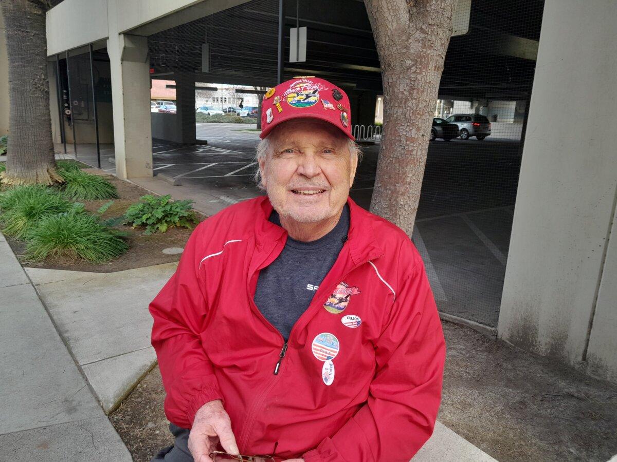 Vietnam veteran Bobby Thatcher, 81, of Madera, California as seen after voting March 5, 2024. (Travis Gillmore/The Epoch Times)