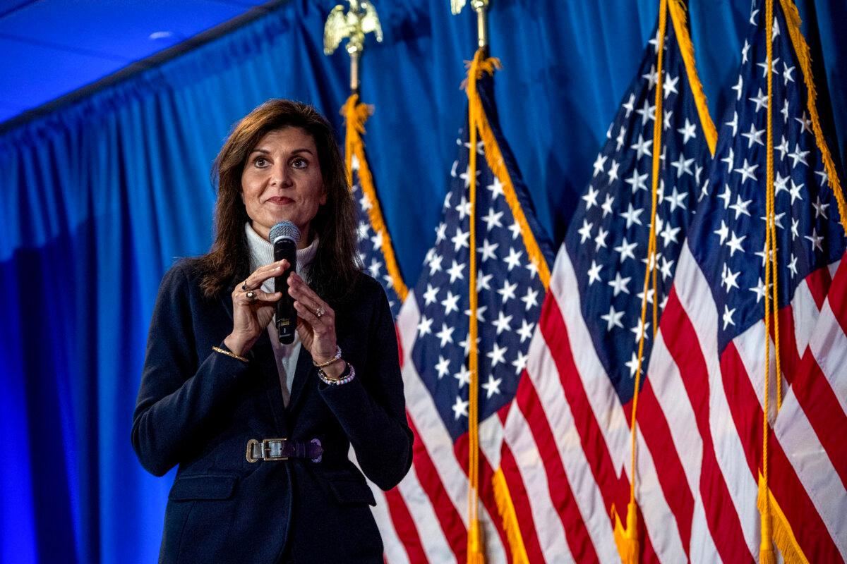US Republican presidential hopeful and former UN Ambassador Nikki Haley speaks during a campaign rally in Portland, Maine, on March 3, 2024. (Photo by Joseph Prezioso / AFP)