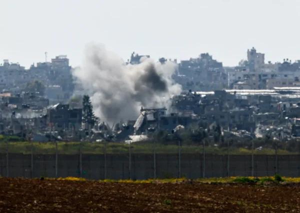 Smoke rises during an explosion in Gaza, amid the ongoing war between Israel and Hamas, as seen from Israel’s border with Gaza in southern Israel on March 5, 2024. (Amir Cohen/Reuters)